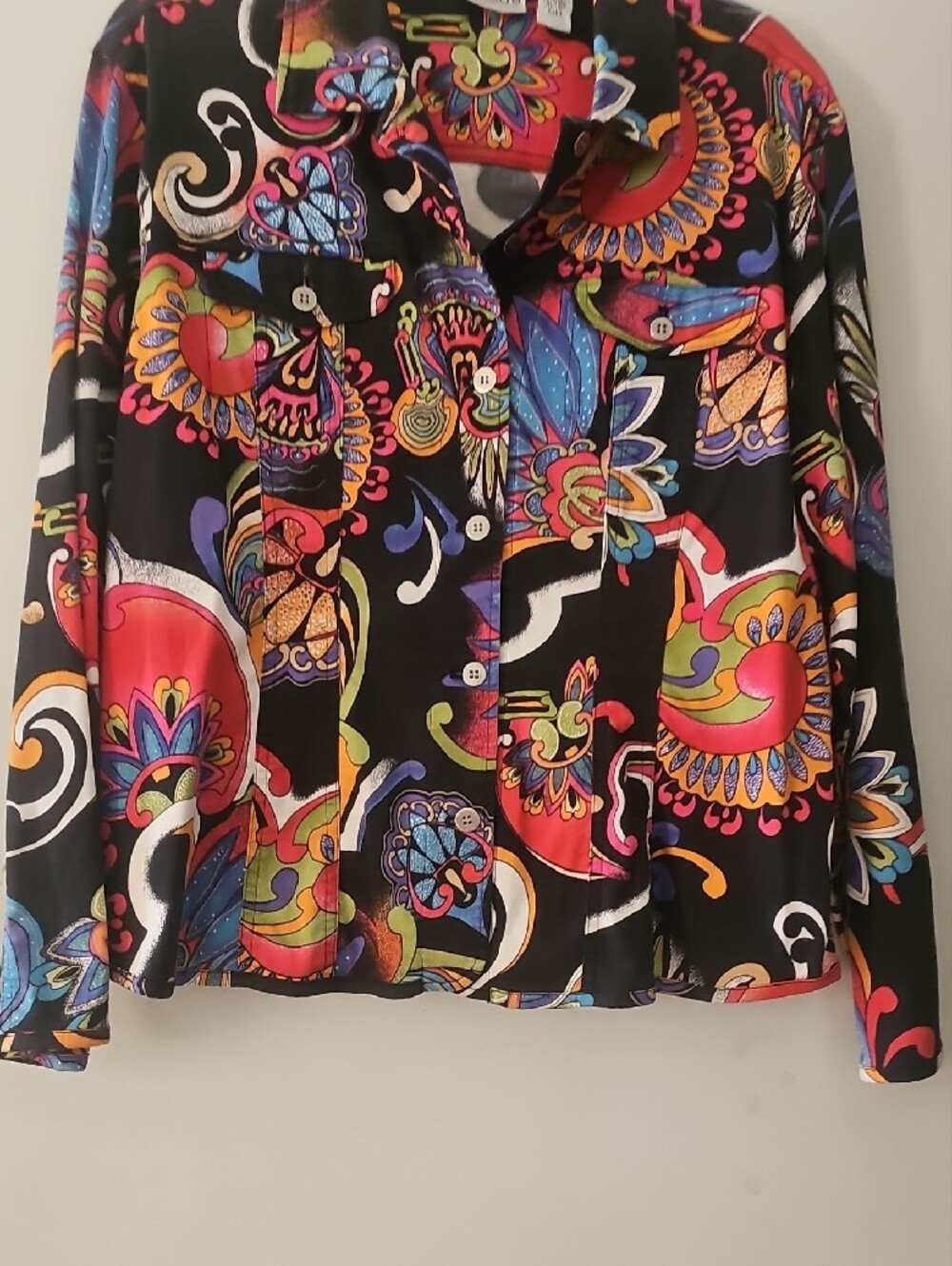 Chico's Multicolor Floral-Print Button Shirt - Picture 5 of 6